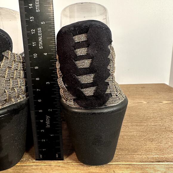 Steven by Steve Madden Betsi Woven Wedge Platform Clog SZ 6.5 Metallic Shoes - Picture 5 of 10